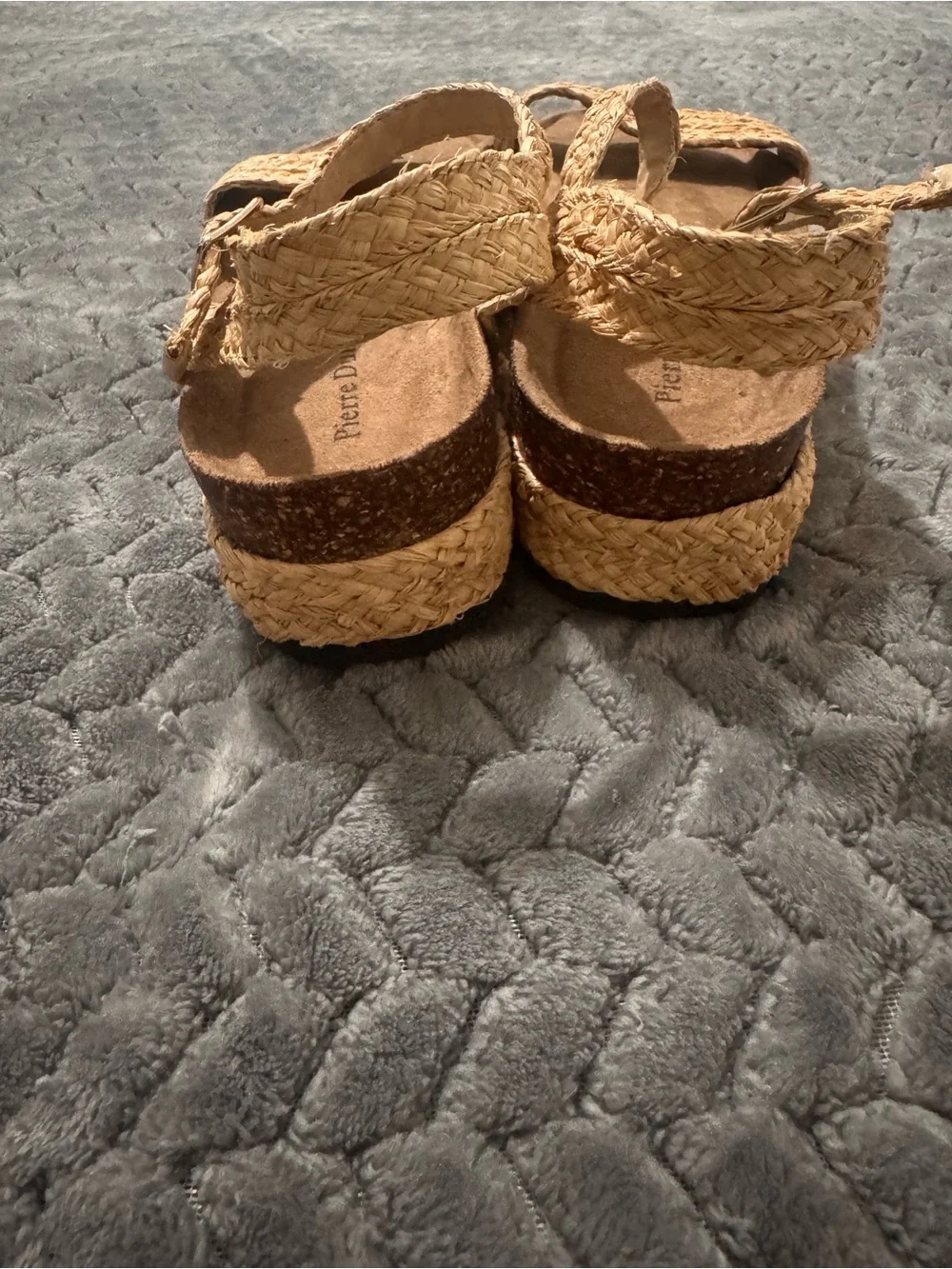 Pierre Dumas Natural Tan Braided Platform Sandals